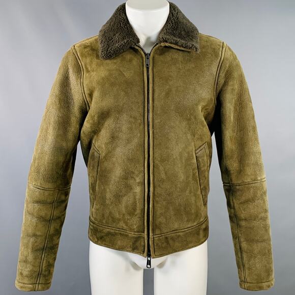 Todd Snyder Other - TODD SNYDER Size M Olive Green Lambskin Shearling Bomber Jacket